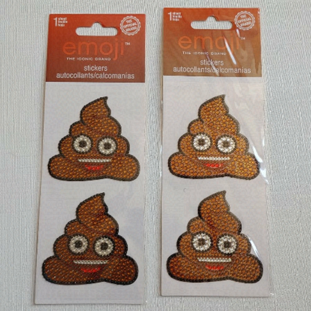Large Poop Emoji Bling Stickers Official NIP